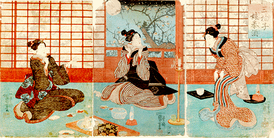 三拍子 娘拳酒／一勇斎国芳